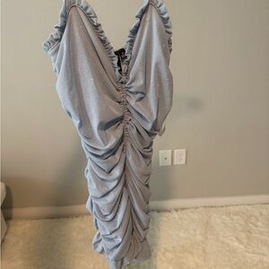 Windsor Light Gray Ruched Bodycon Dress